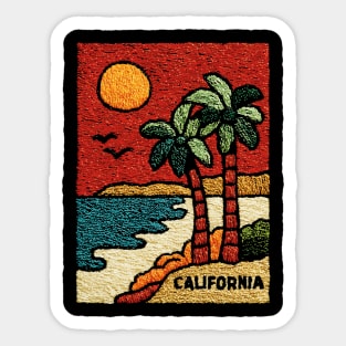SoCal Palm Trees Embroidered Patch | Vintage California Summer Beach Souvenir Sticker